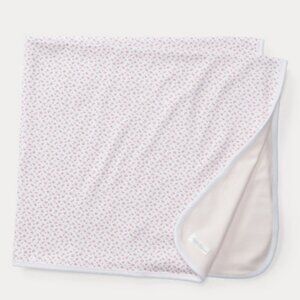 Ralph Lauren Reversible Baby Blanket Pink With Floral Pattern - 100% Cotton